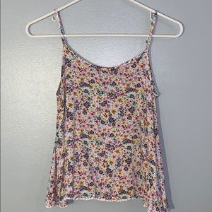 Floral Tank w/ cross back